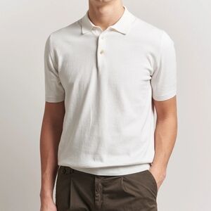 Boglioli White Cotton Knit Lightweight Short Sleeve Polo Shirt XL Italy Elegant